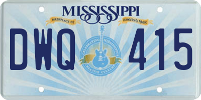 MS license plate DWQ415