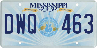 MS license plate DWQ463