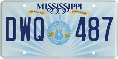 MS license plate DWQ487