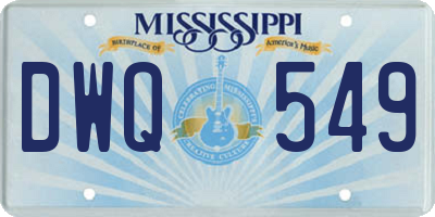 MS license plate DWQ549
