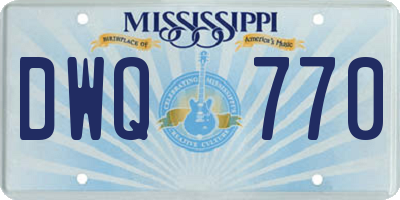 MS license plate DWQ770