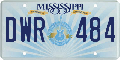 MS license plate DWR484