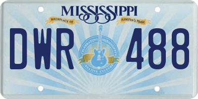 MS license plate DWR488