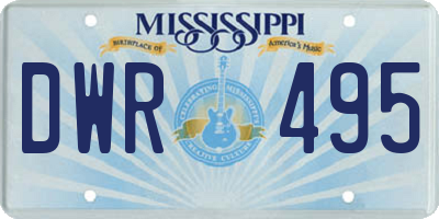 MS license plate DWR495