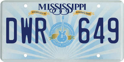 MS license plate DWR649