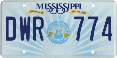 MS license plate DWR774