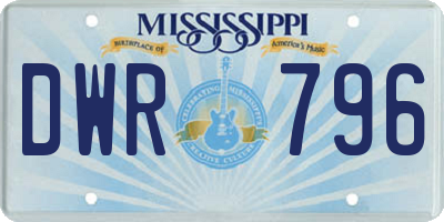 MS license plate DWR796