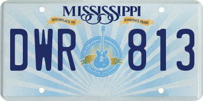 MS license plate DWR813