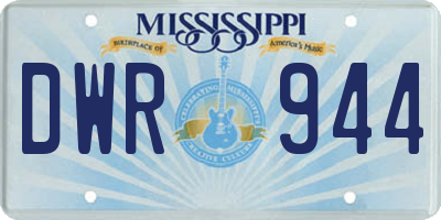 MS license plate DWR944