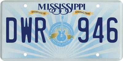 MS license plate DWR946