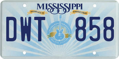 MS license plate DWT858