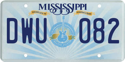 MS license plate DWU082