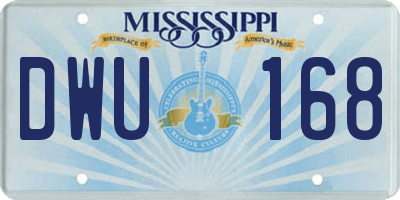 MS license plate DWU168
