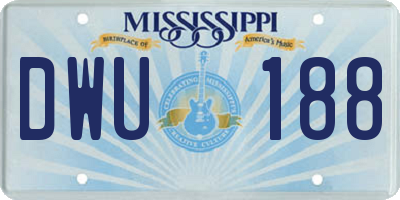 MS license plate DWU188
