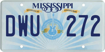 MS license plate DWU272