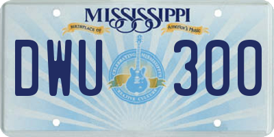 MS license plate DWU300