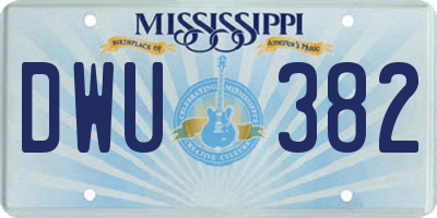 MS license plate DWU382