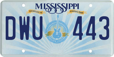 MS license plate DWU443