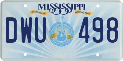 MS license plate DWU498