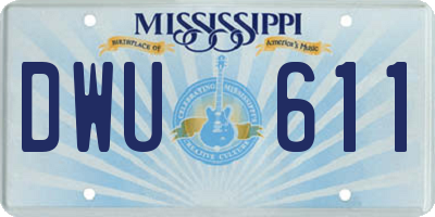 MS license plate DWU611