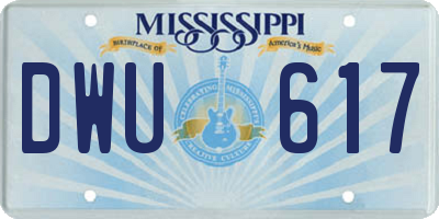 MS license plate DWU617