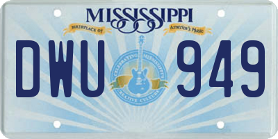 MS license plate DWU949