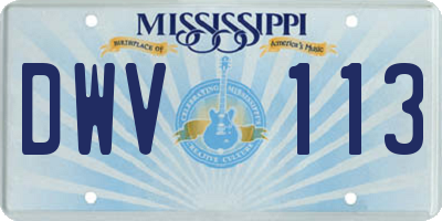 MS license plate DWV113