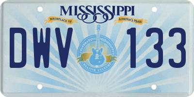 MS license plate DWV133