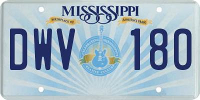 MS license plate DWV180
