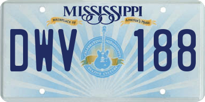 MS license plate DWV188