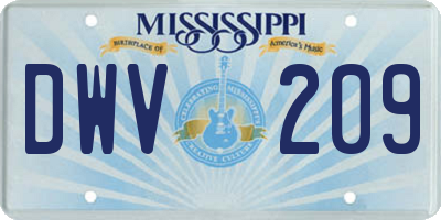 MS license plate DWV209