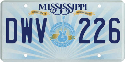 MS license plate DWV226