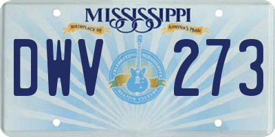 MS license plate DWV273