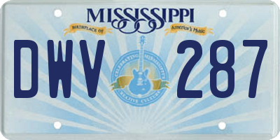 MS license plate DWV287