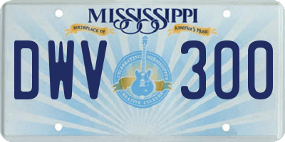 MS license plate DWV300