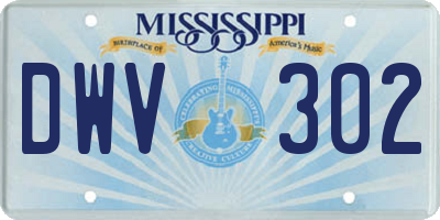 MS license plate DWV302