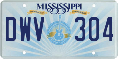 MS license plate DWV304