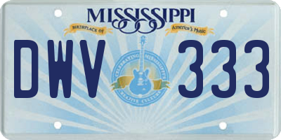 MS license plate DWV333