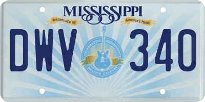 MS license plate DWV340