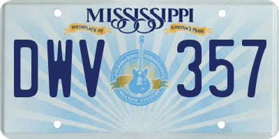 MS license plate DWV357