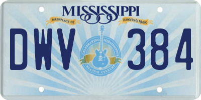 MS license plate DWV384