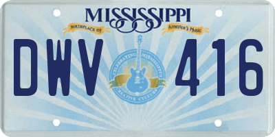 MS license plate DWV416