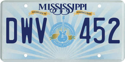 MS license plate DWV452
