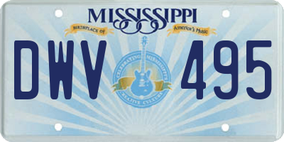 MS license plate DWV495