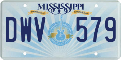 MS license plate DWV579
