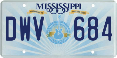 MS license plate DWV684