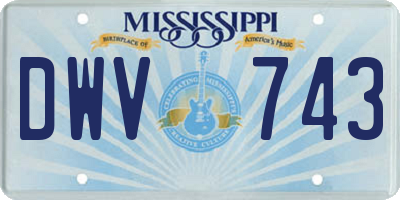 MS license plate DWV743
