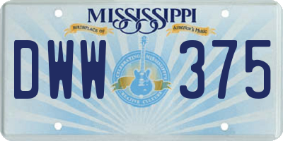 MS license plate DWW375