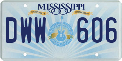 MS license plate DWW606