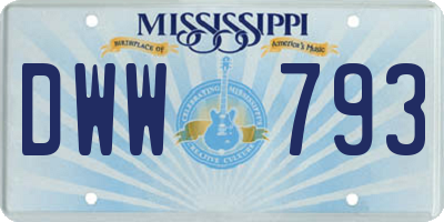 MS license plate DWW793